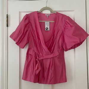 Hinson Wu Paulina Elbow Sleeve Cotton Top Size S NWT